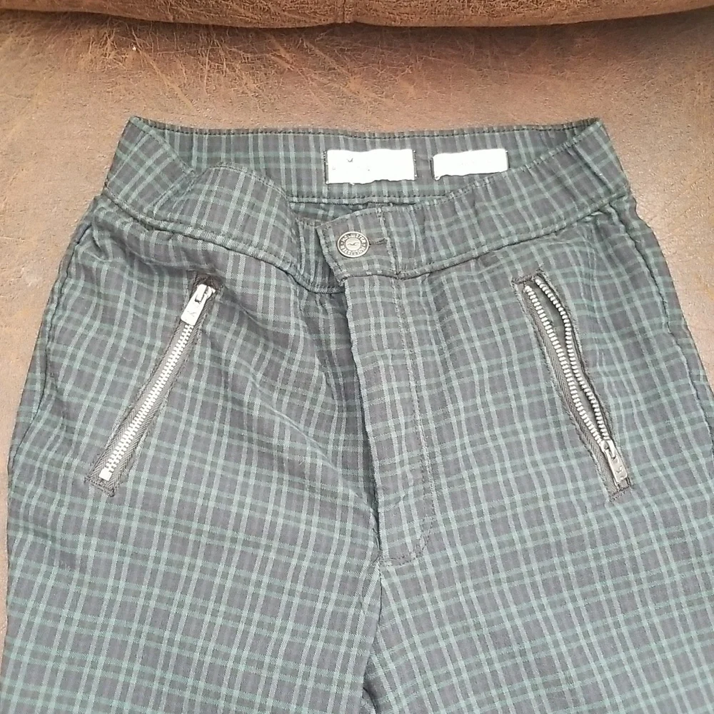 #R - Hollister Women Ultra High Rise Plaid Pants Blue Green Black Size S - Picture 7 of 11